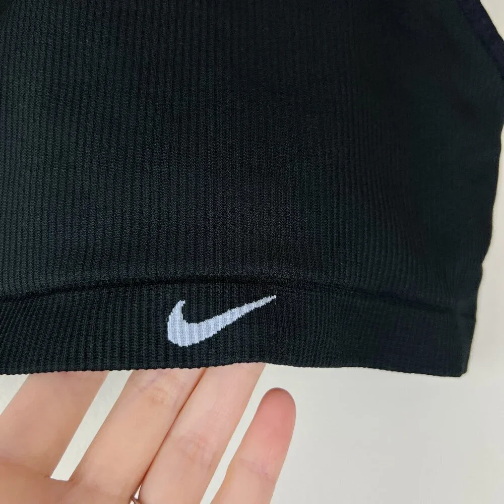 Nike Black Indy Seamless Ribbed Light Support Non Padded Sports Bra